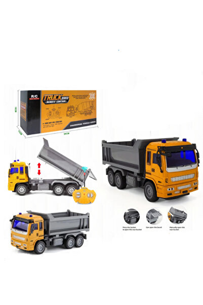 Other شاحنة قلابة تعمل بجهاز تحكم عن بعد - سلسلة شاحنات هندسية - 30 سم - برتق...