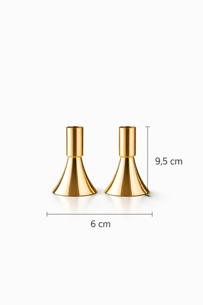 EvLight Smal 2’Li Şamdan Seti Gold Mumluk