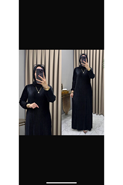 diğer588 Pileli kadife elbise