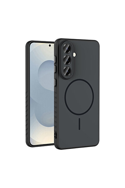zore Galaxy A57 Kılıf M-safe Şarj Özellikli SYS Tea Kapak - Siyah