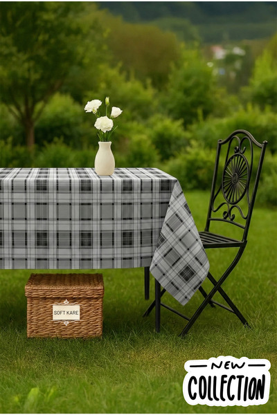 Soft Kare Pvc Fiber Tablecloth – Wipeable, Waterproof, Modern Pattern, for Ki...