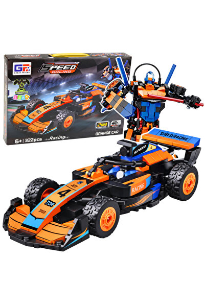 Three top online Cărămizi de construcție Mașină Robot Racer 2 în 1 Portocaliu...