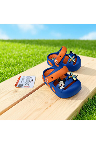 AkınalBella Boy's Orange Blue Light Sole Slipper Sandals with Light Sole and ...