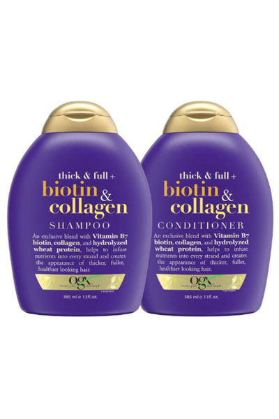 OGX مجموعة شامبو وبلسم البيوتين والكولاجين