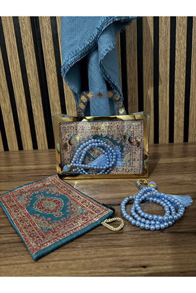 Evce Home Tekstil Ramazan Temalı Hediye Seti – Cüzdan, Eşarp ve Tespih