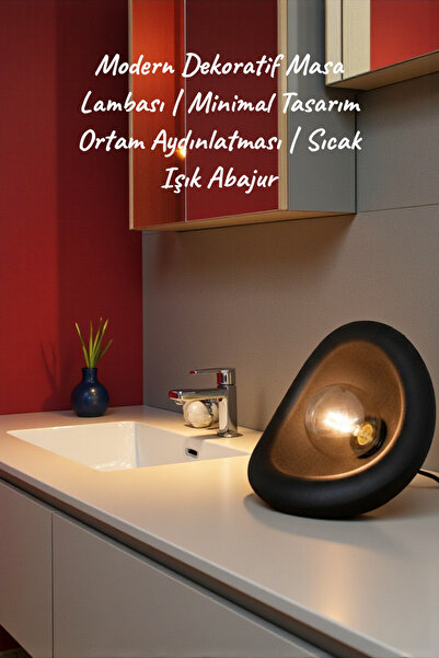 Dropcek eticaret Modern Dekoratif Masa Lambası Minimal Tasarım Ortam Aydınlat...