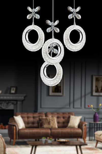 KUZEY AYDINLATMA VENEDİK 3 RENK LEDLİ 3+1 KUMANDALI ŞIK MODERN AYDINLATMA AVİZE