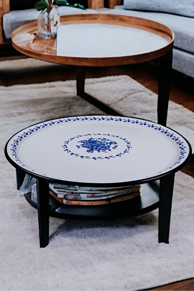 ozbience 70 No Emaye Sini ve Yemek Sunum Tepsisi, Çinko Kaplama, 68 cm