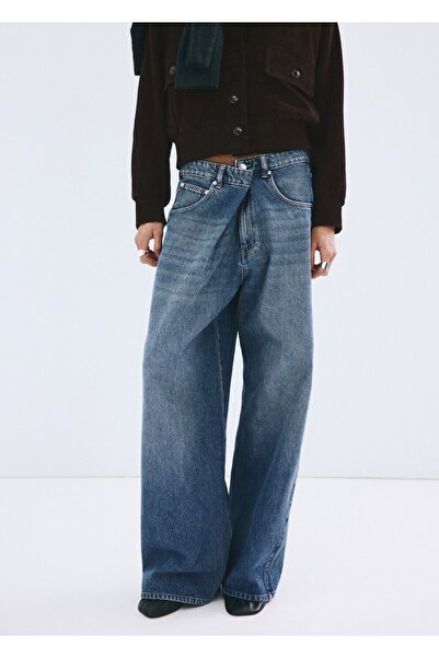 MANGO Woman Orta belli balon jean pantolon