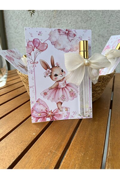 TATLI TELAŞLAR 22 Fiyonklu Cam Mini Parfüm Şişesi - Doğum Günü, Yeni Doğan, D...