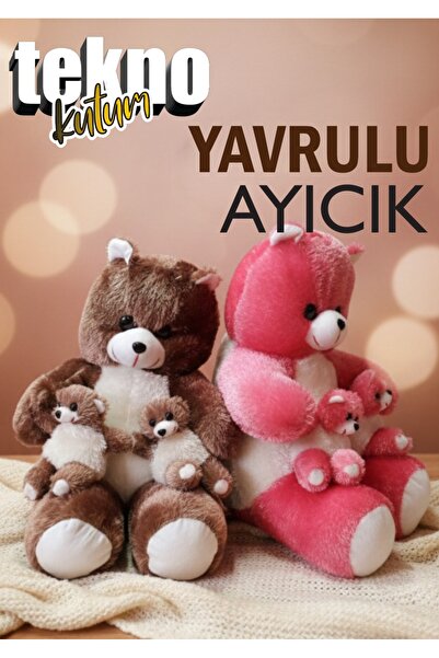 TEKNOKUTUM Pembe Peluş Ayıcık Oyuncak, Sevgililer Günü, Hediye, 45 Cm Uzunluk