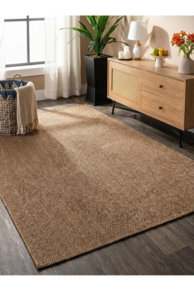 Homz 0604 Düz Sisal Hasır Dokuma Jüt Tabanlı Kaymaz Sisal Yıkanabilir Mutfak ...