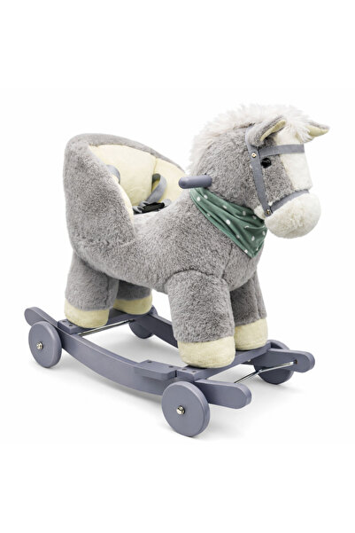 Three top online Balansoar călăreț 2 în 1, model măgar, gri deschis, pentru c...