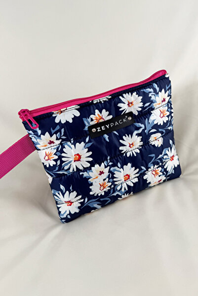 zeypack Çiçek Desenli El Çantası, Clutch Çanta, Özel Tasarım