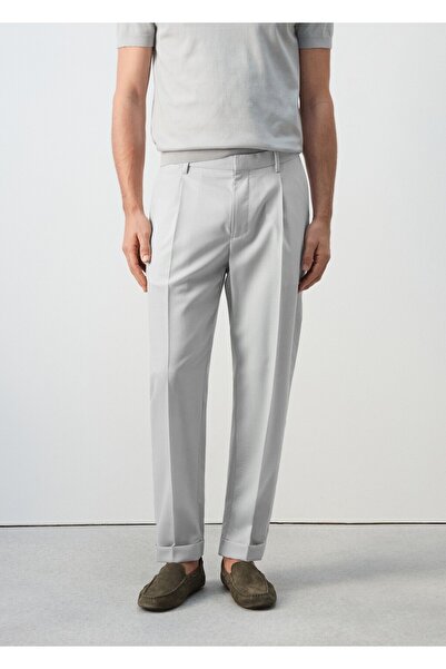 MANGO Man %100 soğuk yün regular fit pantolon