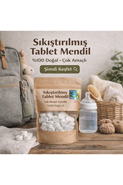 ECHER FORM Sıkıştırılmış Tablet Mendil 100 Adet Çok amaçlı Bebek Makyaj Hijye...