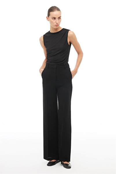 Perspective Siyah Yüksek Bel Boru Paça Pantolon