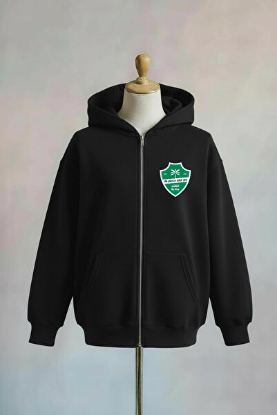 Vordevia سترة نادي الأهلي السعودي مطبوع ذات قصة فضفاضة سحابات