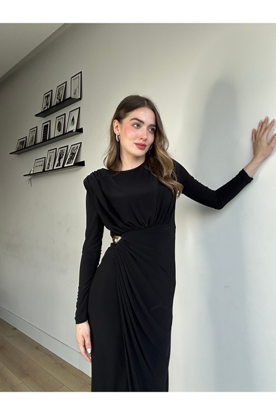 AÈC PRIVÈ Women's Lora Gold Detailed Long Dress