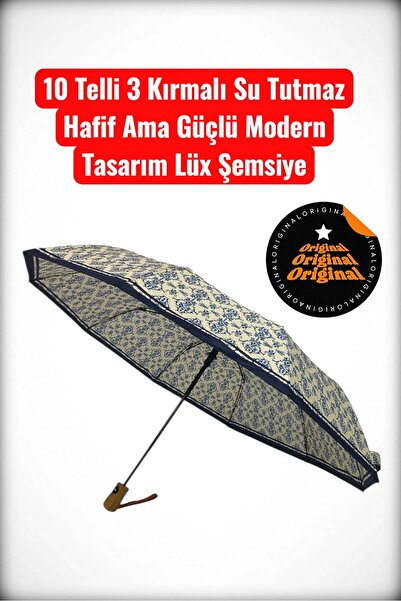 Rubenis 10 Telli 3 Kırmalı Su Tutmaz Hafif Ama Güçlü Modern Tasarım Lüx Şemsiye