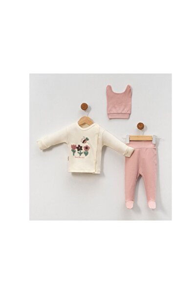 Babycan Baby Girl Laleli Arı 3-Piece Bodysuit Set - 100% Cotton