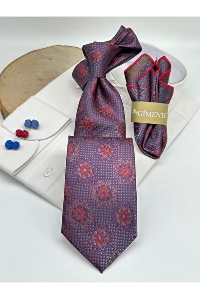 Gutiero Cravată clasică cu batistă violet