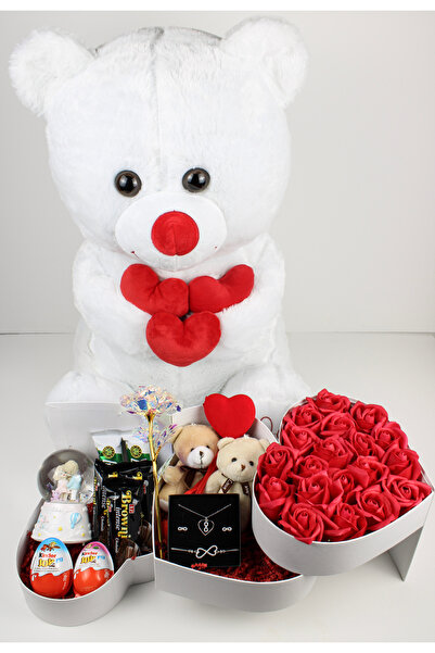 TREND ROBO Sevgiliye Özel En Anlamlı Hediye - 65 Cm Ayıcık - 925 Ayar Gümüş K...