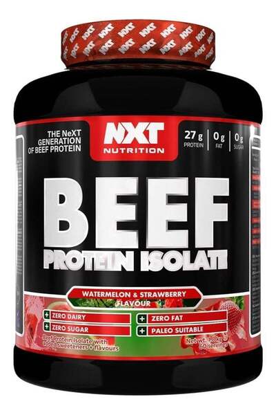 NXT Nutrition بروتين لحم بقري معزول بنكهة البطيخ والفراولة من إن إكس تي، 1.8 ...
