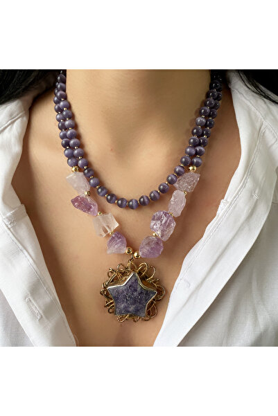 Takkı by Handan AMETİST taşı tasarım kolye.