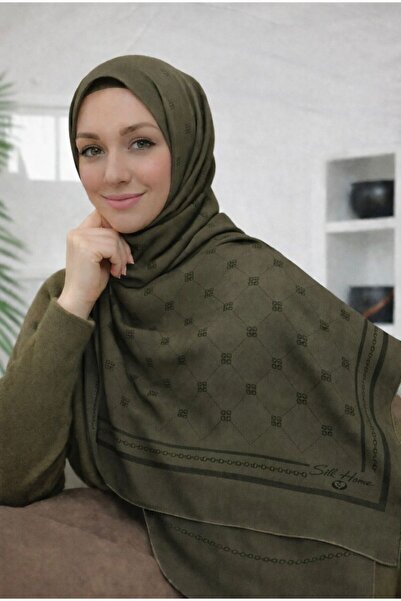 Silk Home Pamuk Polyester Liva Şal Tok Duruşlu (Haki) 5345-01