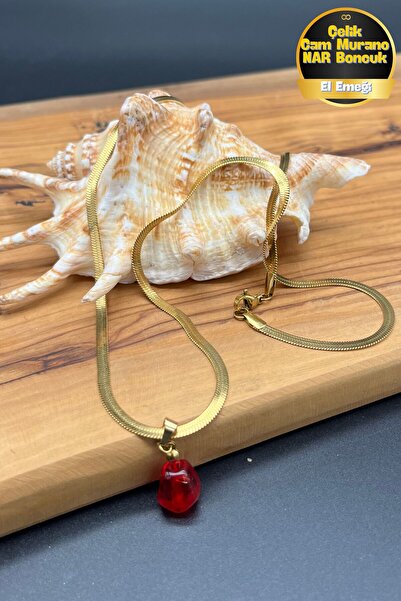 Balzamin Design Italian Steel Chain Pomegranate Necklace Abundance Luck Femin...