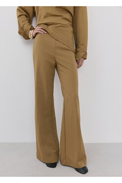 MANGO Woman Düz kesim orta belli pantolon