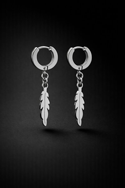 depozoom 316L Cerrahi Çelik Sallantılı Halka TÜY Küpe Unisex Bir çift Küpe