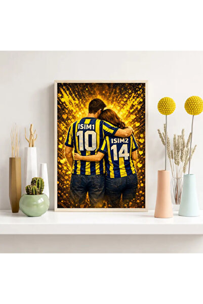 PosterPazar Fenerbahçe Sevgili Forma Tasarımı - Altın Renk Çerçeveli