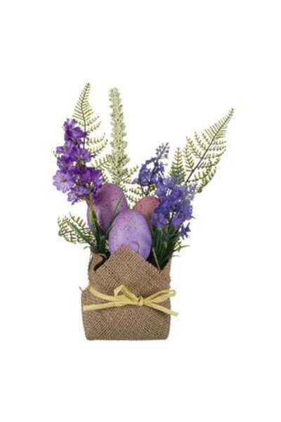 Tessari Ghiveci decorativ cu ouă de Paște în lavandă 26 cm