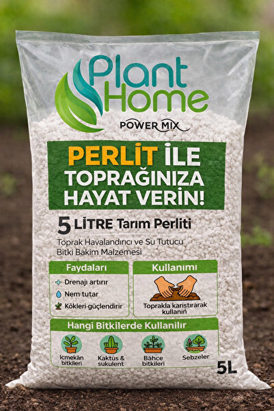 plant-home 5 Litre Tarım Perliti | Toprak Havalandırıcı ve Su Tutucu Perlit
