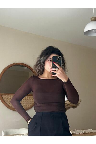 Store Kadın Transparan Kayık Yaka Bluz