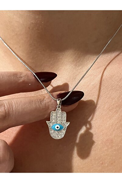 Twinssis Accessories Steel Fatma Ana Eli Evil Eye Necklace