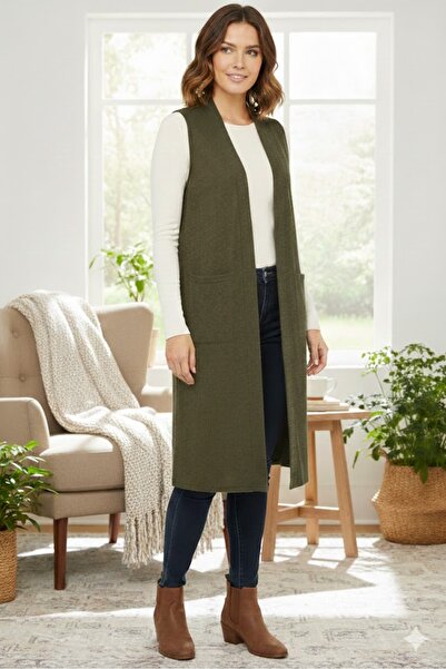 elma abone Vestă lungă tricotată de sezon nou