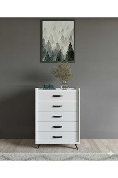 FUHO Evi 5 Çekmeceli Şifonyer Beyaz