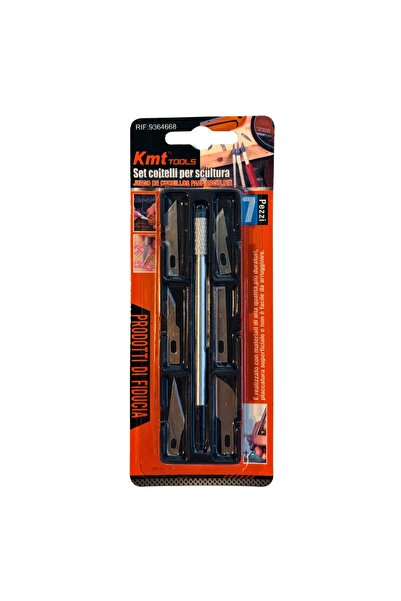 KMT Tools Hobi Kretuar Neşter Bıçağı Seti 8 Parça Ahşap Heykel Gravür Oyma Ma...
