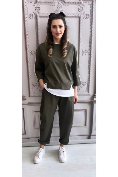 OnlyForYou Trening dama, casual, din bumbac, cu dungi laterale