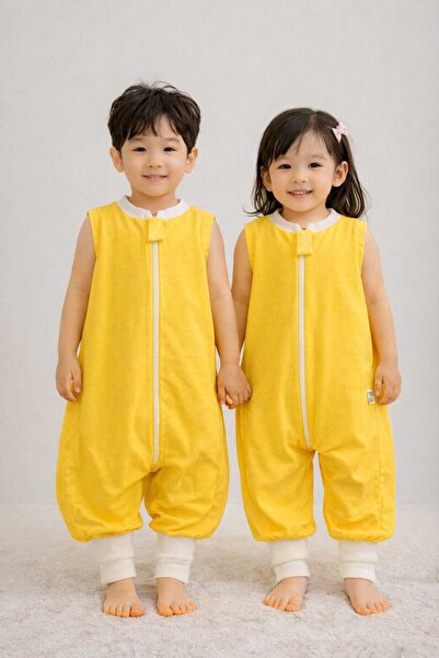 Pambık Kids Organik Pamuk Pazen Kolsuz Uyku Tulumu | 21-24°C İçin Uygun, Çocu...