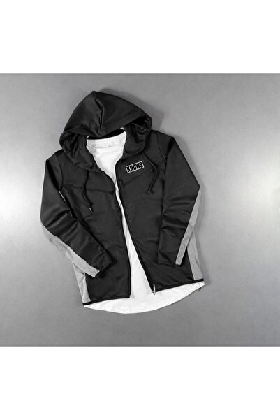 ByFourMan Knows Printed Scuba Men's Gray Black Jacket a Quality