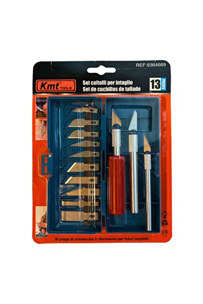 KMT Tools Hobi Kretuar Neşter Bıçağı Seti 17 Parça Ahşap Heykel Gravür Oyma M...