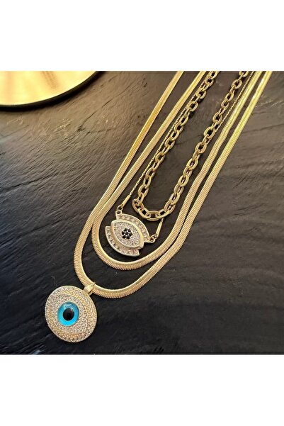 Evil Eye 4'lü Çelik Kolye