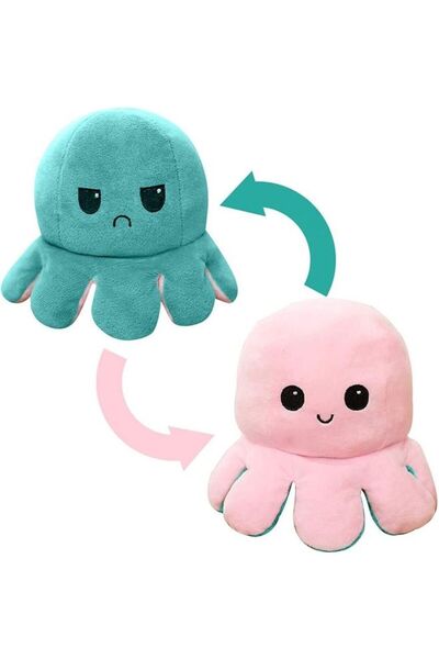 Generic 1-Piece Lovely Cartoon Double-Sided Flip Octopus Doll 20cm