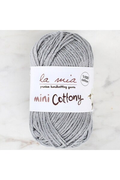 Leyaton خيط لاميا ميني قطني 25 جرام رمادي اللون لحياكة الملابس للأطفال - LWLH...