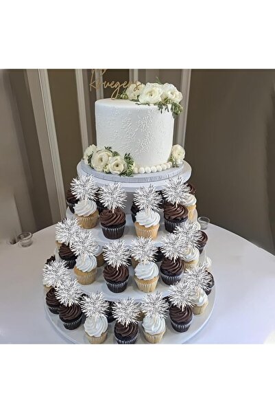 pastazu Gümüş Pasta Kürdanı 15 cm Kokteyl Süsü cupcake Süsü Kürdan Süsü 12 ad