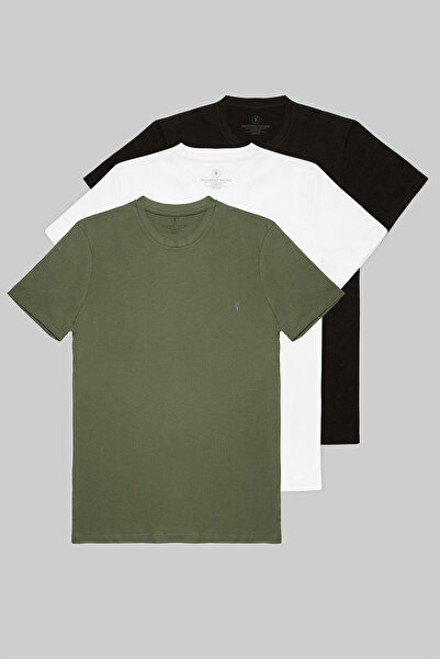 MAXIMILLIAN Tricou pentru bărbați, basic, cu gât crew, din bumbac, croială no...